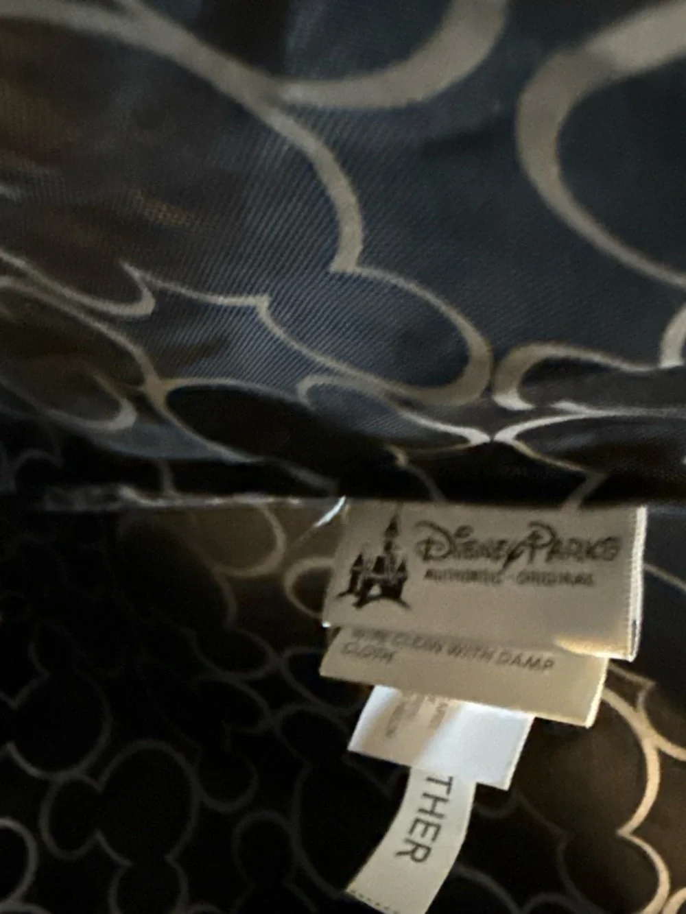 Authentic Disney Parks Metallic Silver Mickey Mouse Tote Bag 21”x13”x6